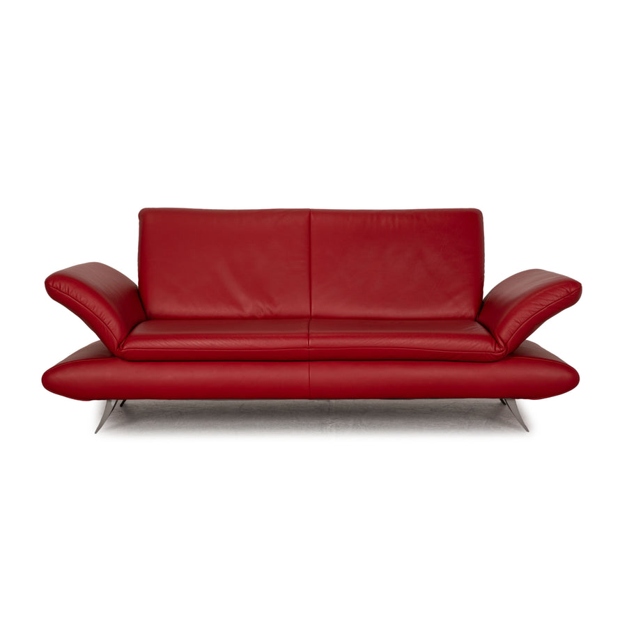 Koinor Rossini Leather Three Seater Red Sofa Couch
