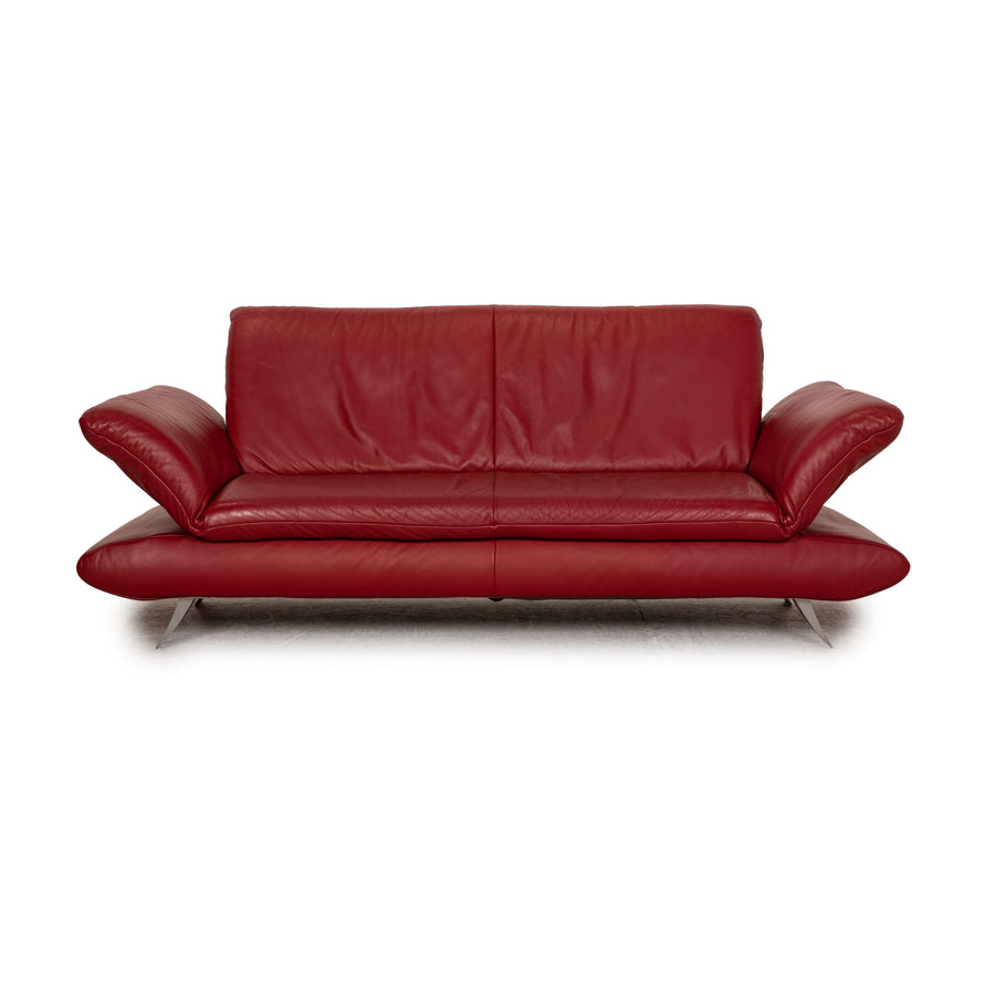 Koinor Rossini Leather Three Seater Red Sofa Couch