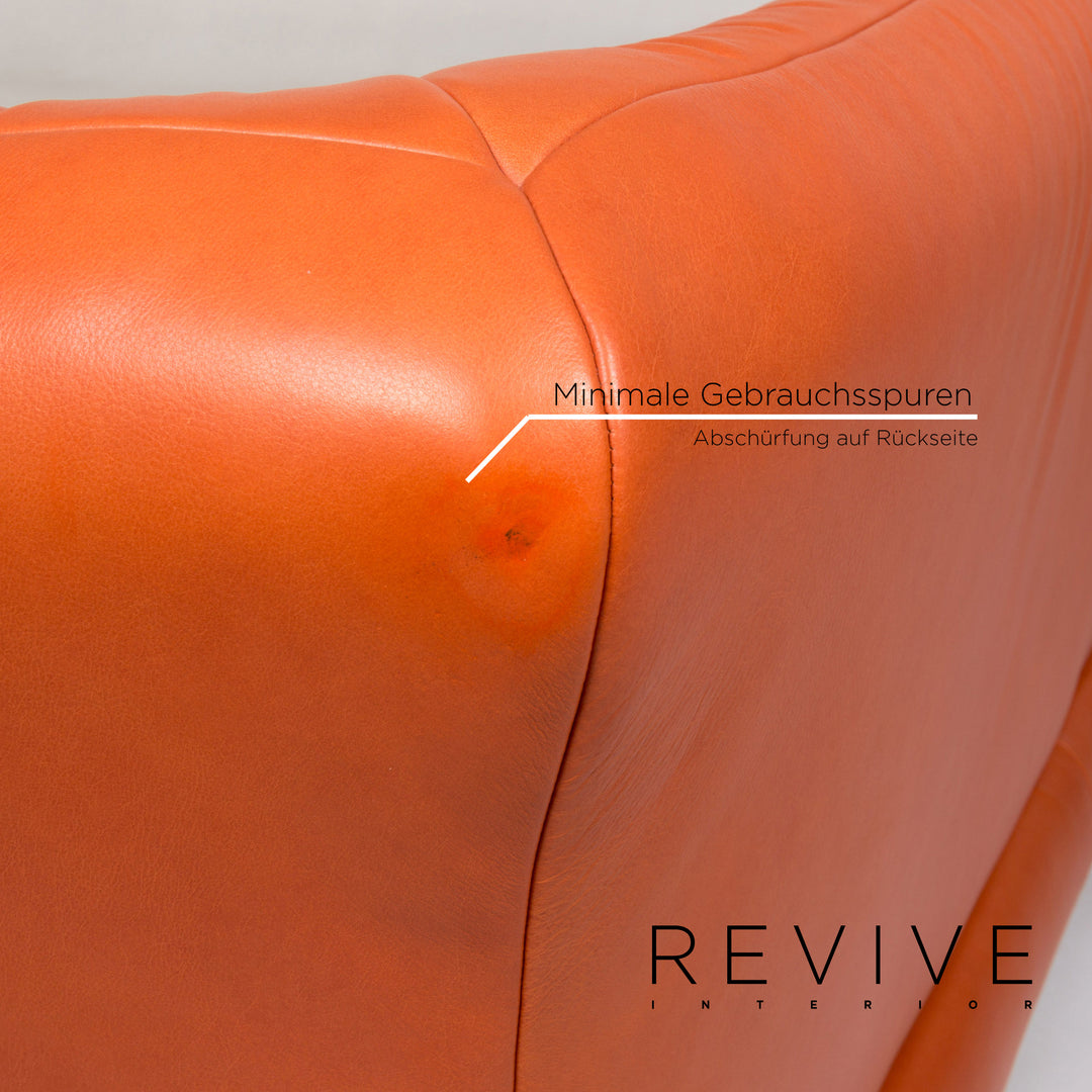 Koinor Rossini Leather Corner Sofa Terracotta Orange Sofa Function Couch #13192