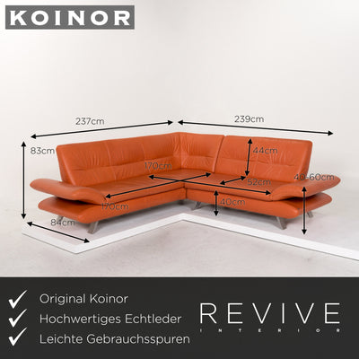 Koinor Rossini Leder Ecksofa Terrakotta Orange Sofa Funktion Couch #13192