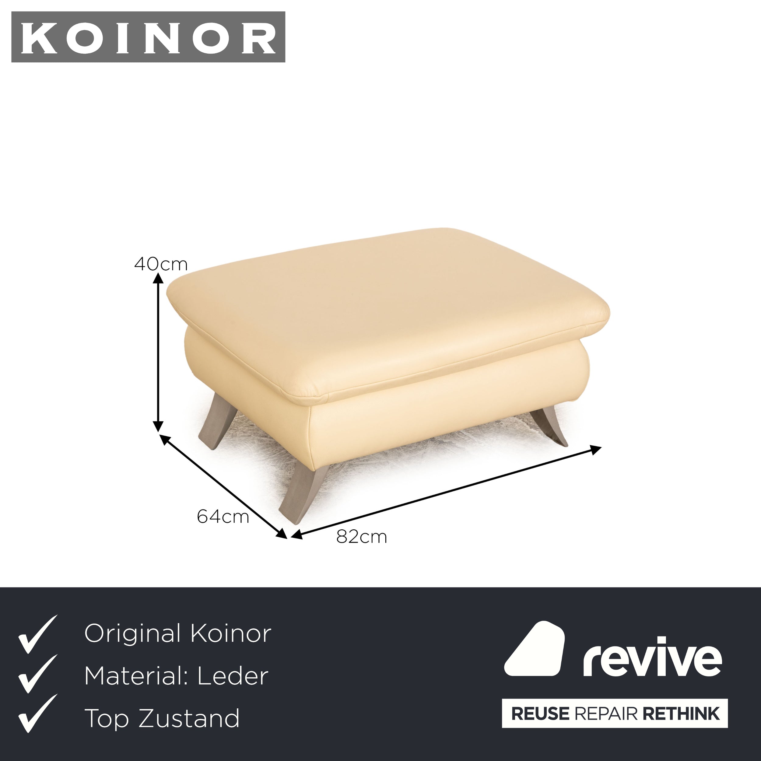 Koinor Rossini Leder Hocker Creme