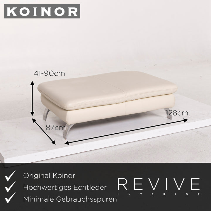 Koinor Rossini Leather Pouf Cream Ottoman Feature #12381