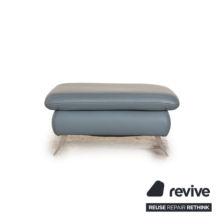 Koinor Rossini Leder Hocker Hellblau