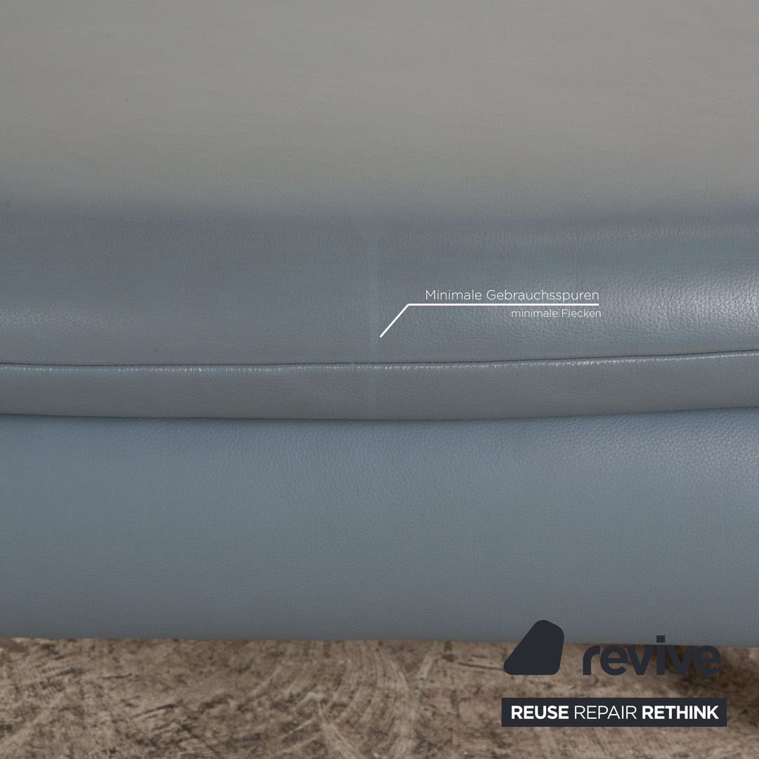 Koinor Rossini Leder Hocker Hellblau