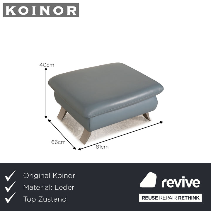 Koinor Rossini Leder Hocker Hellblau