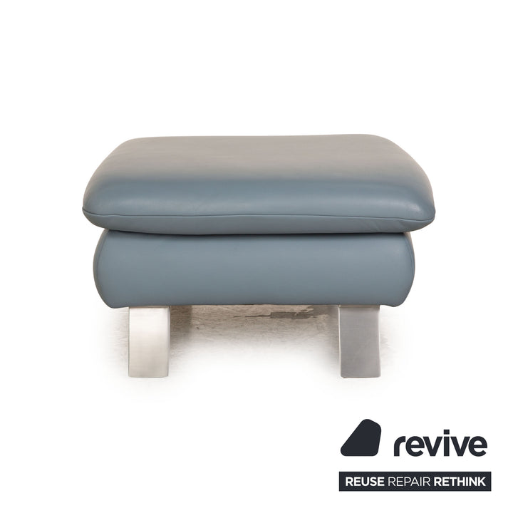 Koinor Rossini Leder Hocker Hellblau
