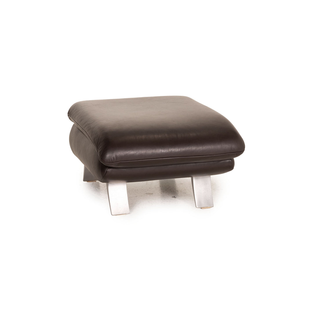 Koinor Rossini Leder Hocker Schwarz