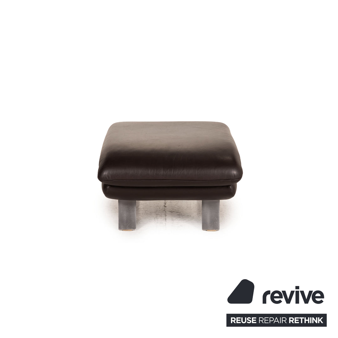 Koinor Rossini Leder Hocker Schwarz