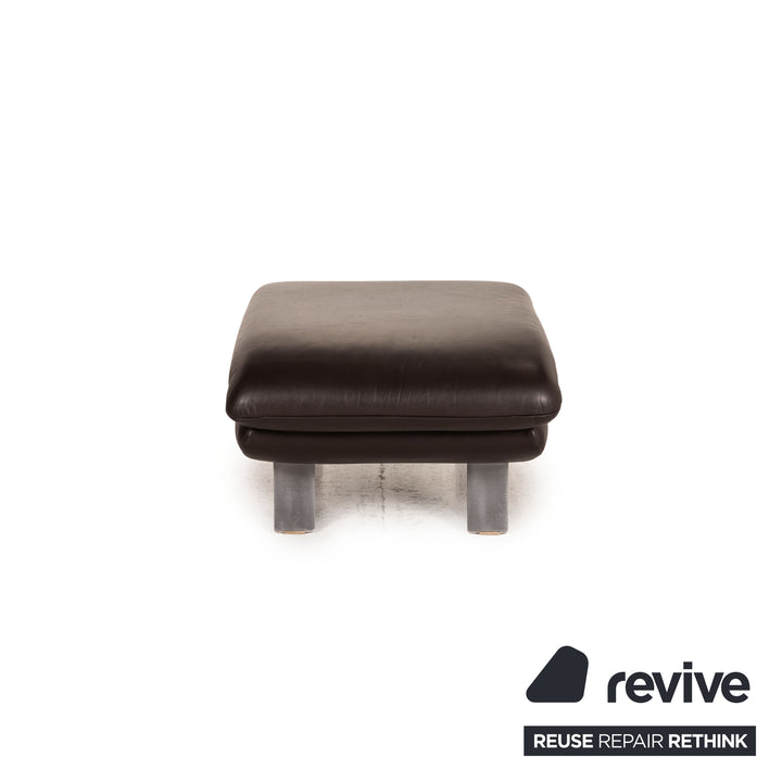Koinor Rossini Leder Hocker Schwarz