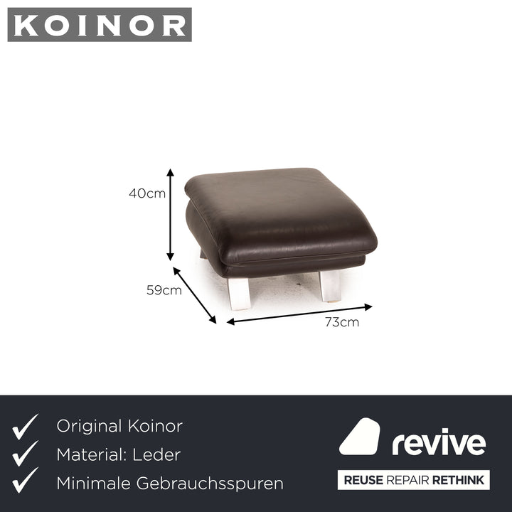 Koinor Rossini Leder Hocker Schwarz