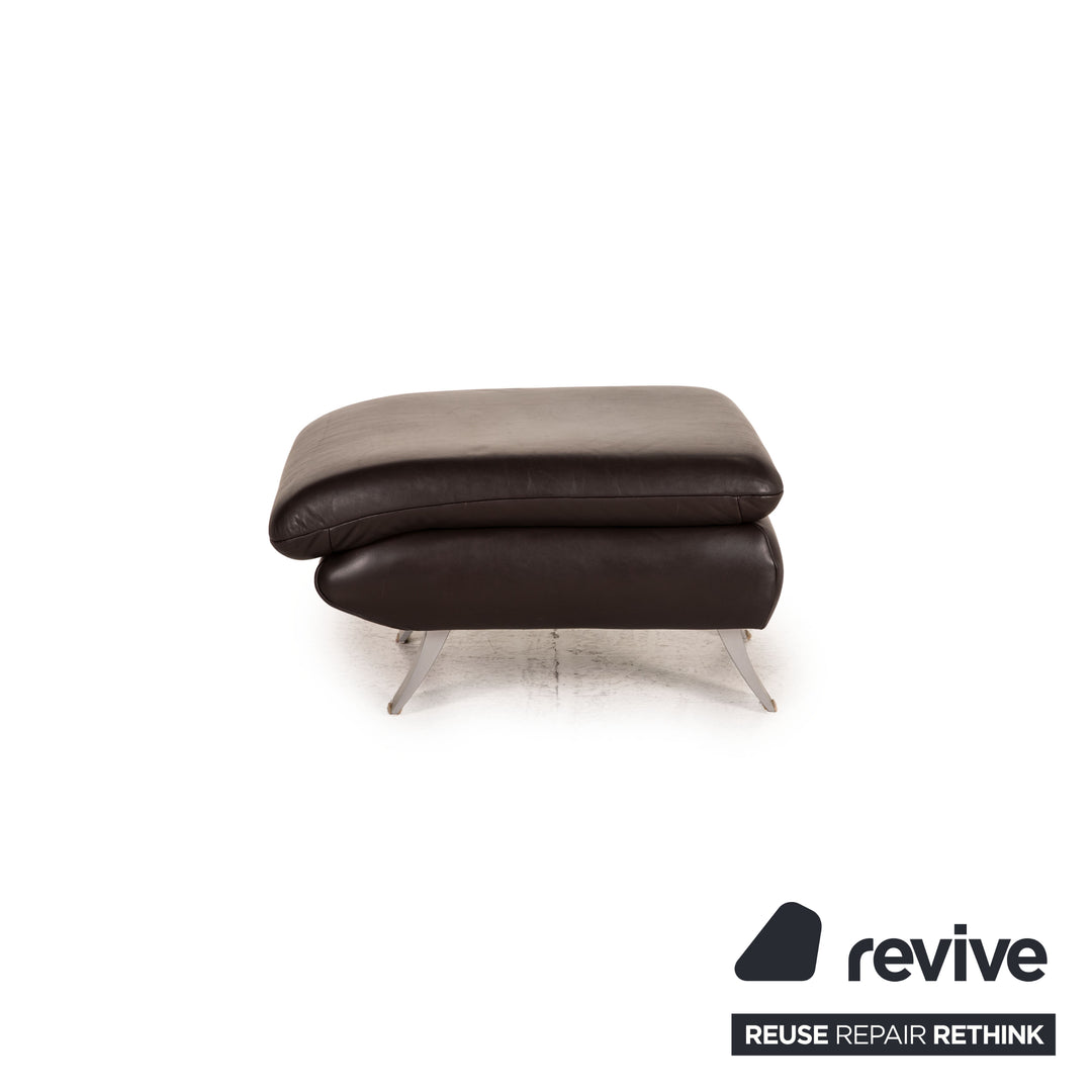 Koinor Rossini Leder Hocker Schwarz