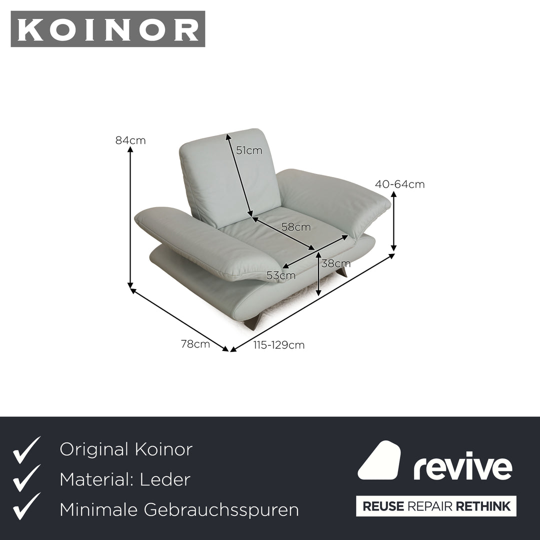 Koinor Rossini leather armchair blue light blue ice blue manual function