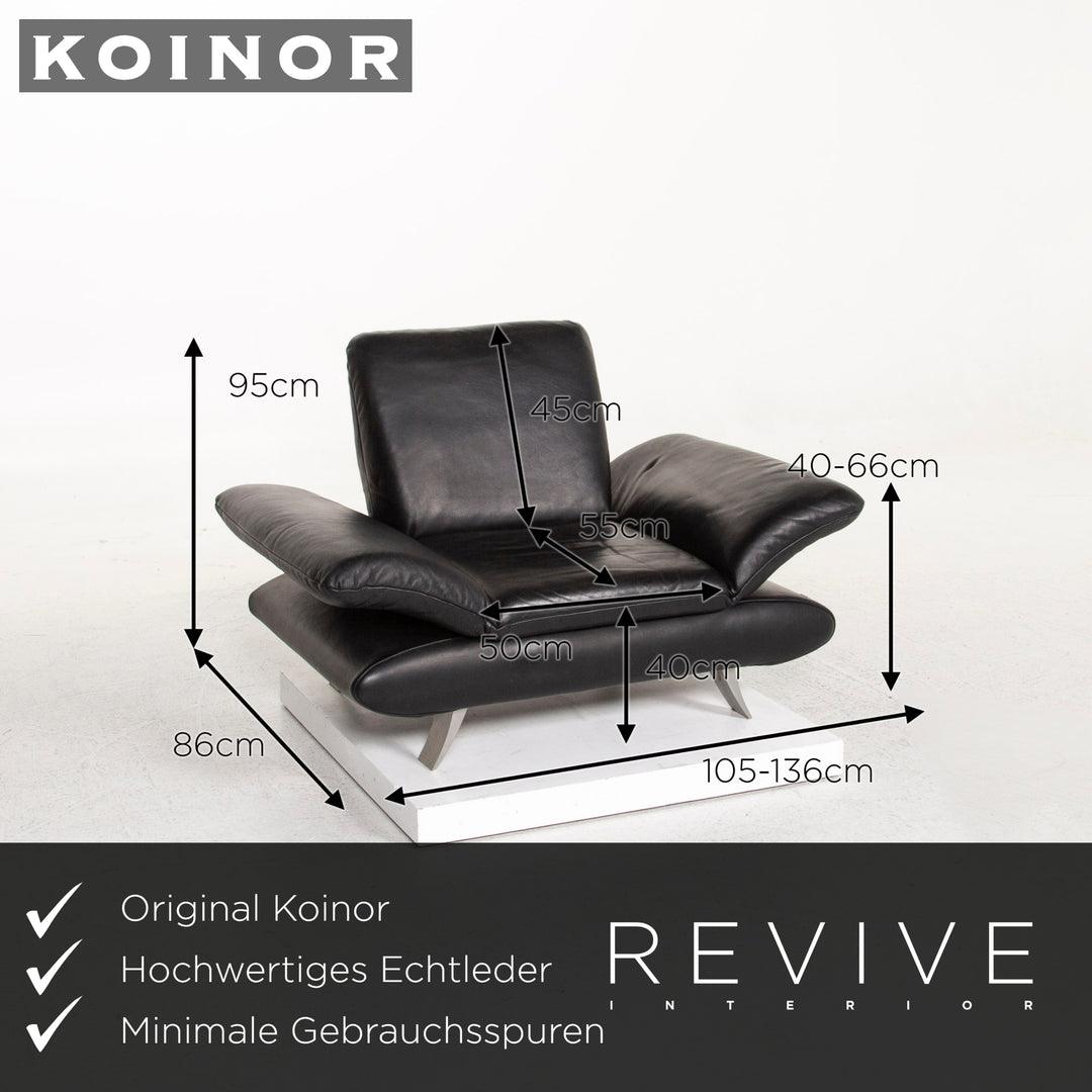 Koinor Rossini Leather Armchair Black Feature #12622