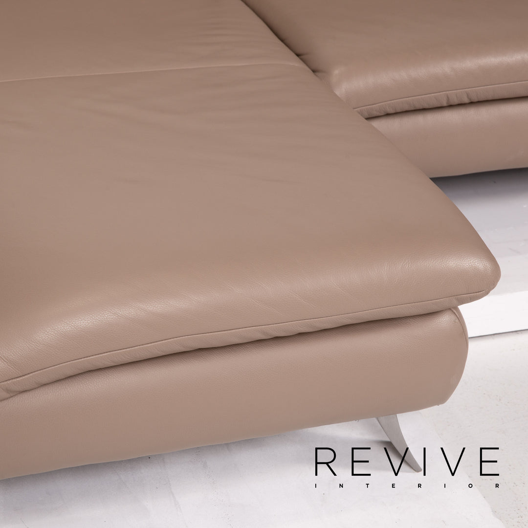 Koinor Rossini Leather Sofa Beige Gray Beige Greige Corner Sofa Function Couch #14115