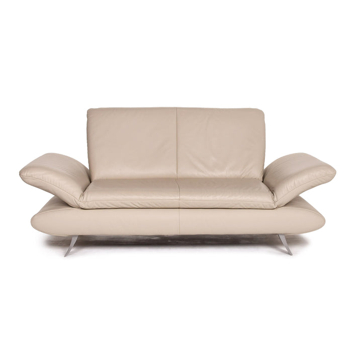 Koinor Rossini Leather Sofa Beige Taupe Two Seater Function Couch #14341