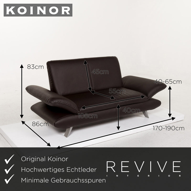 Koinor Rossini Leder Sofa Braun Dunkelbraun Zweisitzer Funktion Couch 