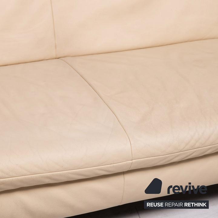 Koinor Rossini leather sofa cream three seater function couch