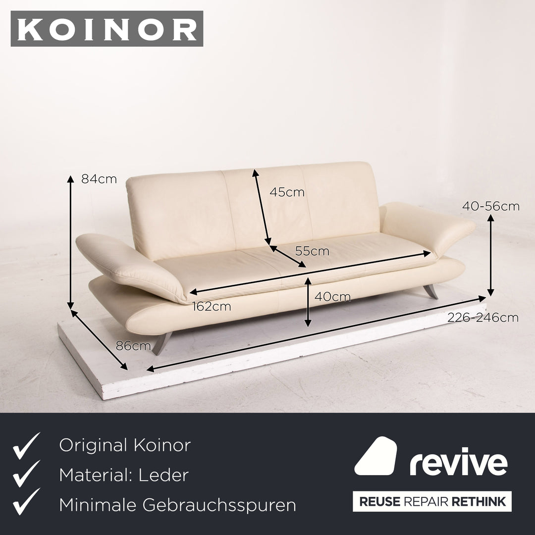 Koinor Rossini Leder Sofa Creme Dreisitzer Funktion Couch