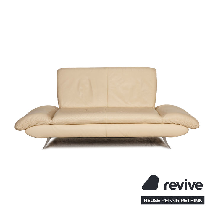 Koinor Rossini leather sofa cream two seater couch function
