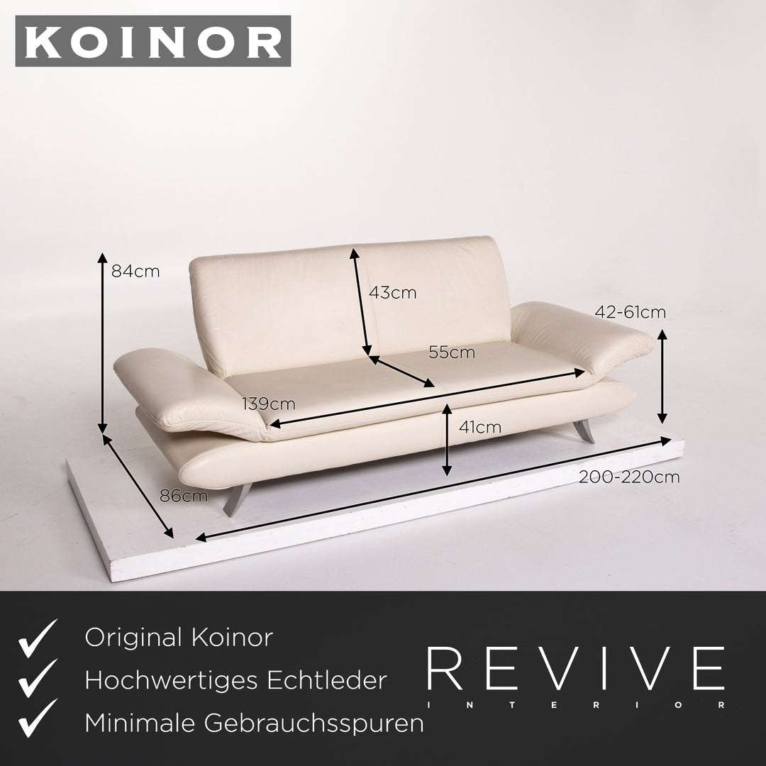 Koinor Rossini Leather Sofa Cream Two Seater Feature #13734