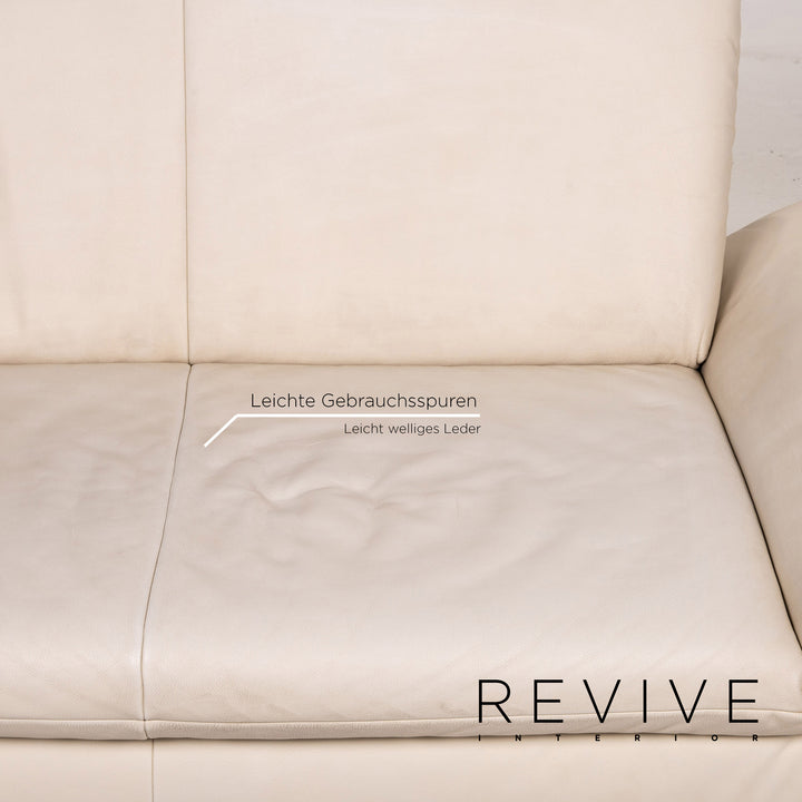 Koinor Rossini Leder Sofa Creme Zweisitzer Funktion Couch #14885
