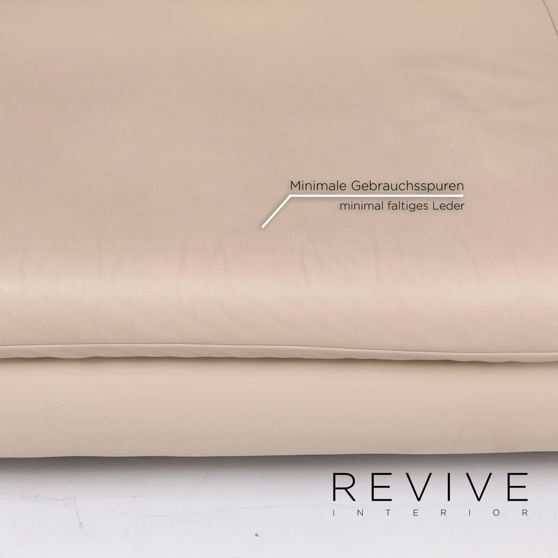 Koinor Rossini Leder Garnitur Creme 2x Dreisitzer 1x Hocker Funktion 