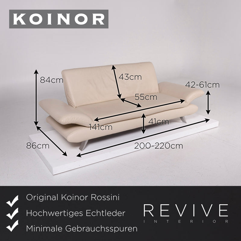 Koinor Rossini Leder Garnitur Creme 2x Dreisitzer 1x Hocker Funktion 