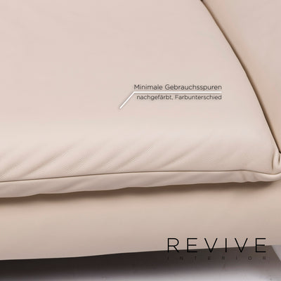 Koinor Rossini Leder Garnitur Creme 2x Dreisitzer 1x Hocker Funktion #11846