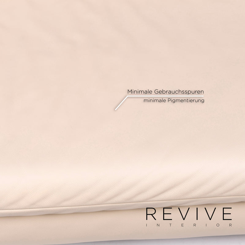 Koinor Rossini Leder Garnitur Creme 2x Dreisitzer 1x Hocker Funktion 