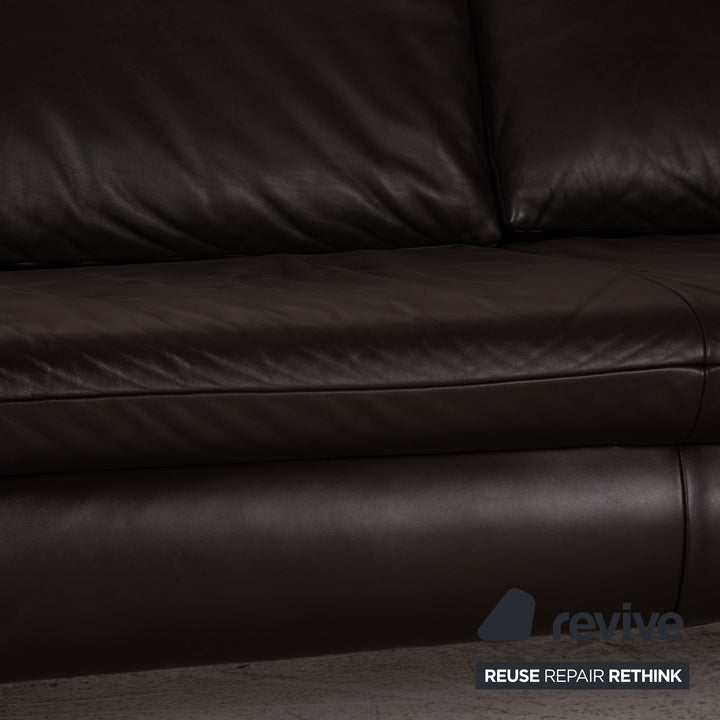 Koinor Rossini Leather Sofa Dark Brown Two Seater Couch Function