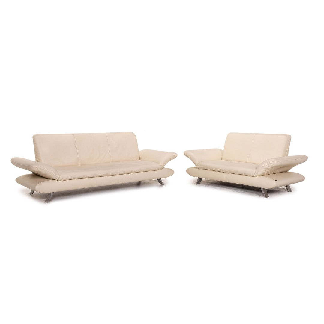 Koinor Rossini leather sofa set cream 1x three-seater 1x two-seater function