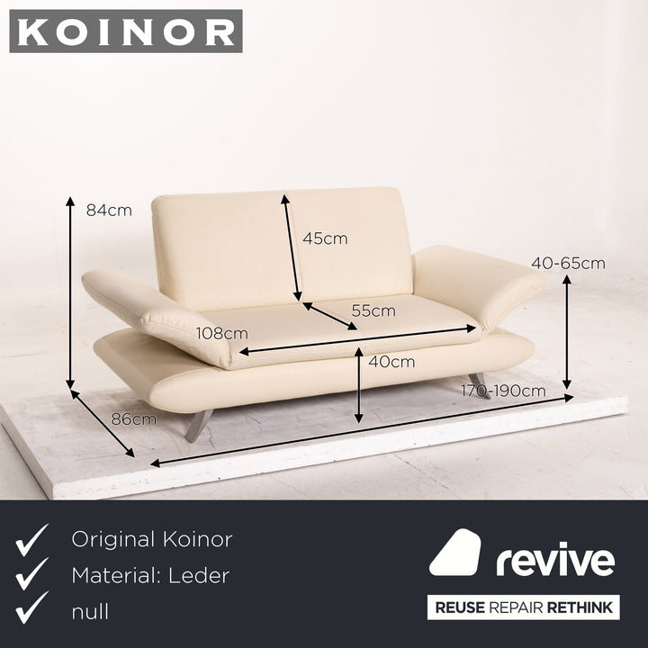 Koinor Rossini leather sofa set cream 1x three-seater 1x two-seater function