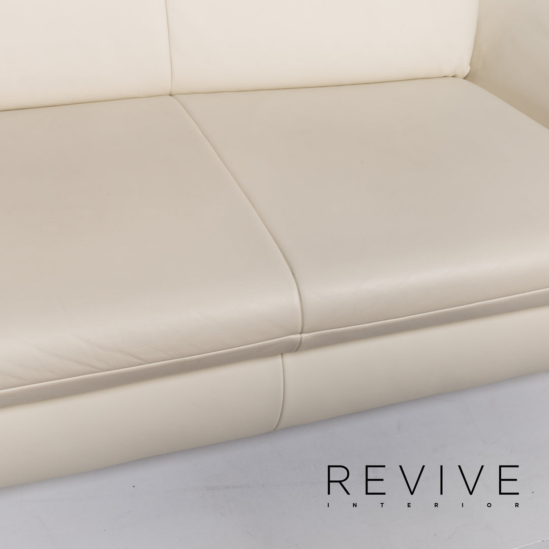 Koinor Rossini Leder Sofa Garnitur Creme 2x Zweisitzer Couch #13600