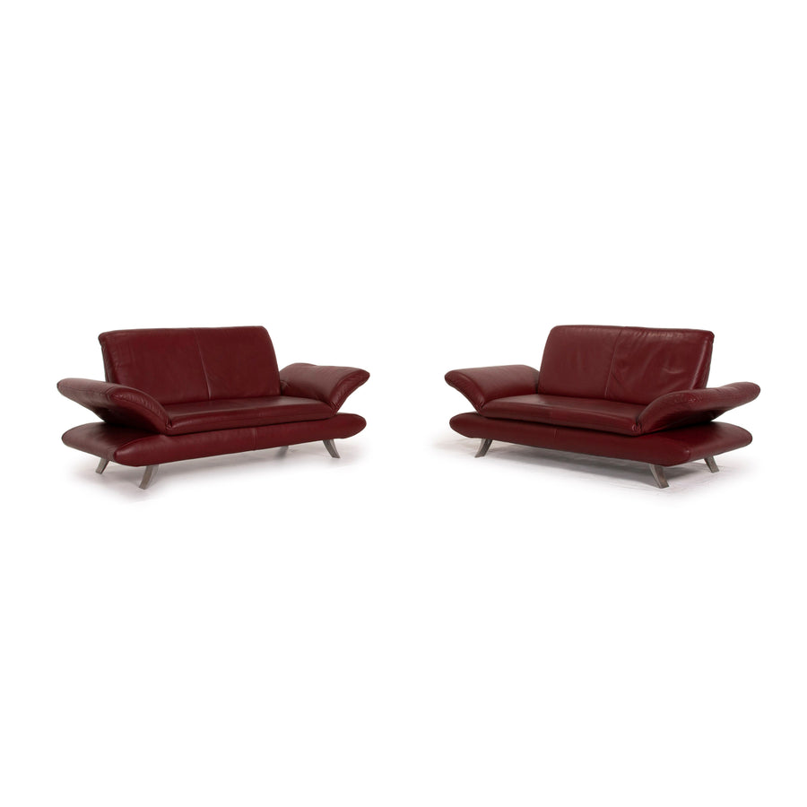 Koinor Rossini leather sofa set dark red 2x two-seater #15566