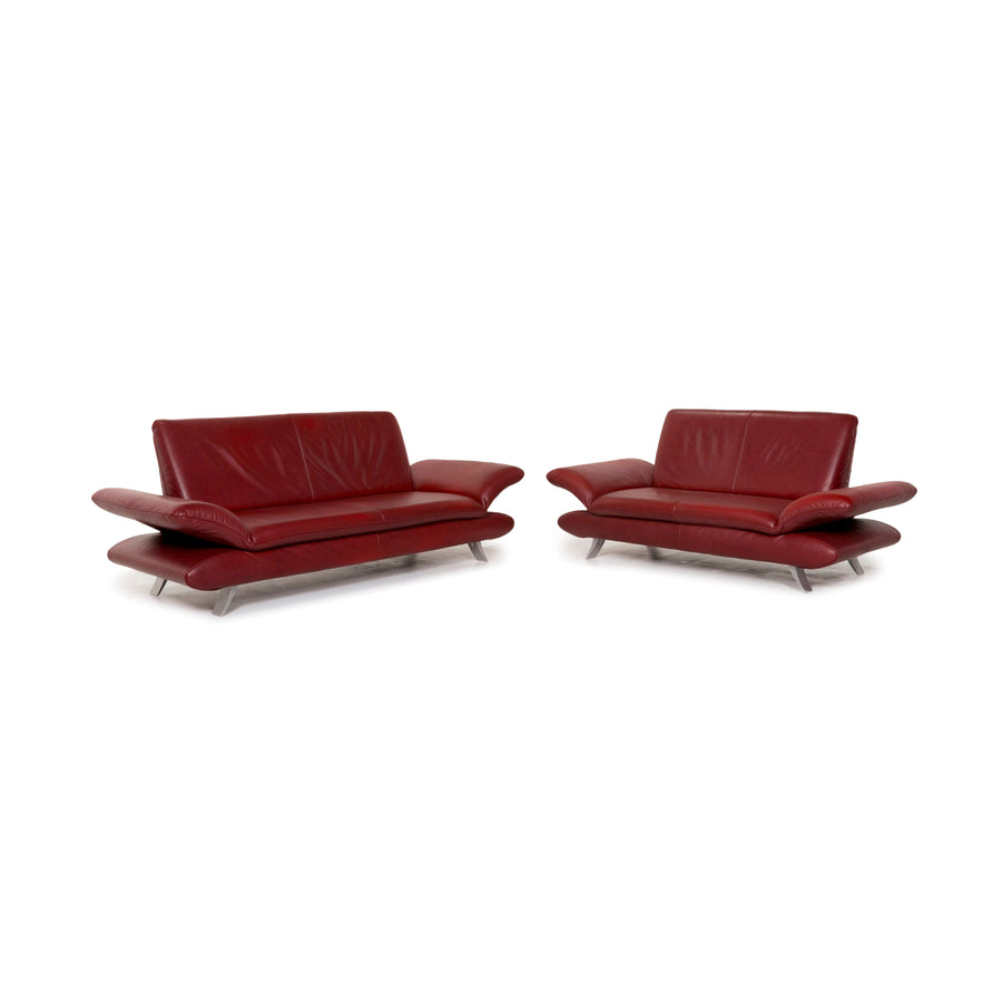 Koinor Rossini leather sofa set red 1x three-seater 1x two-seater #13011