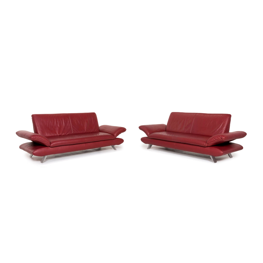 Koinor Rossini leather sofa set red 2x three-seater function #13314
