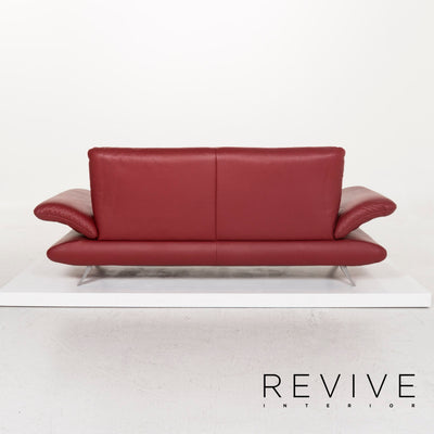 Koinor Rossini Leder Sofa Garnitur Rot 2x Dreisitzer Funktion #13314