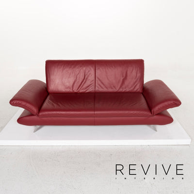 Koinor Rossini Leder Sofa Garnitur Rot 2x Dreisitzer Funktion #13314