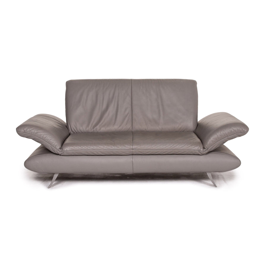 Koinor Rossini Leder Sofa Grau Zweisitzer Funktion Couch #14527