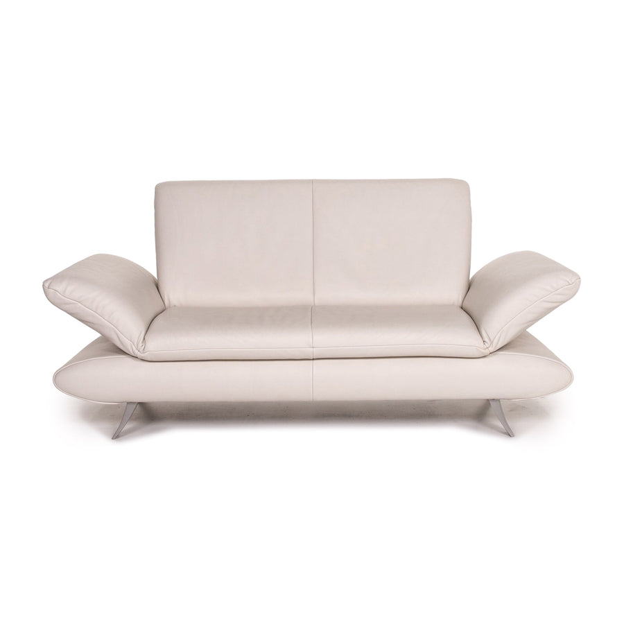 Koinor Rossini Leder Sofa Grau Zweisitzer Funktion Couch #14899