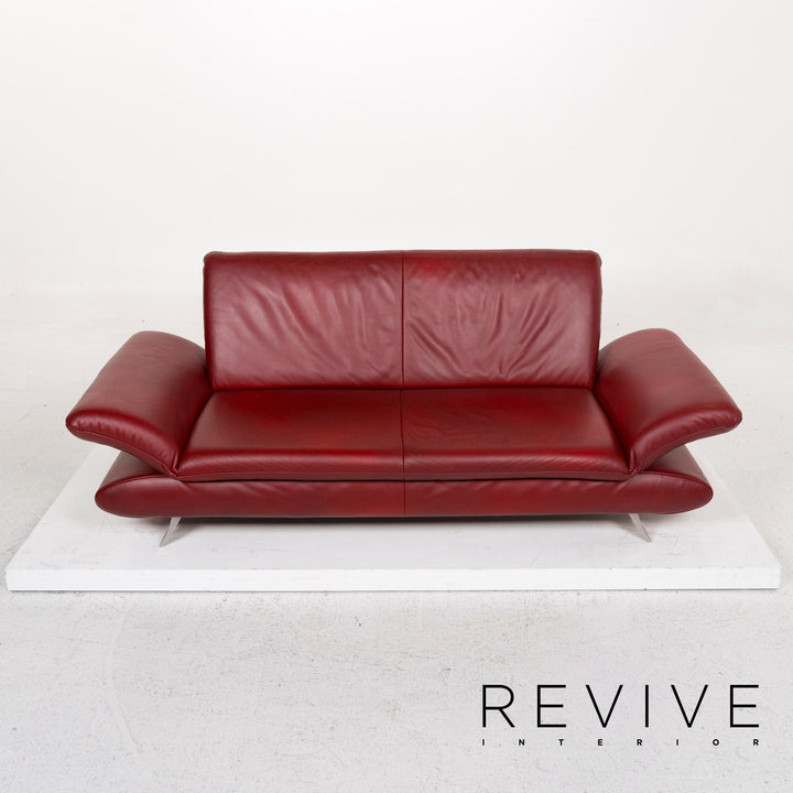 Koinor Rossini Leder Sofa Rot Dreisitzer Couch #12876