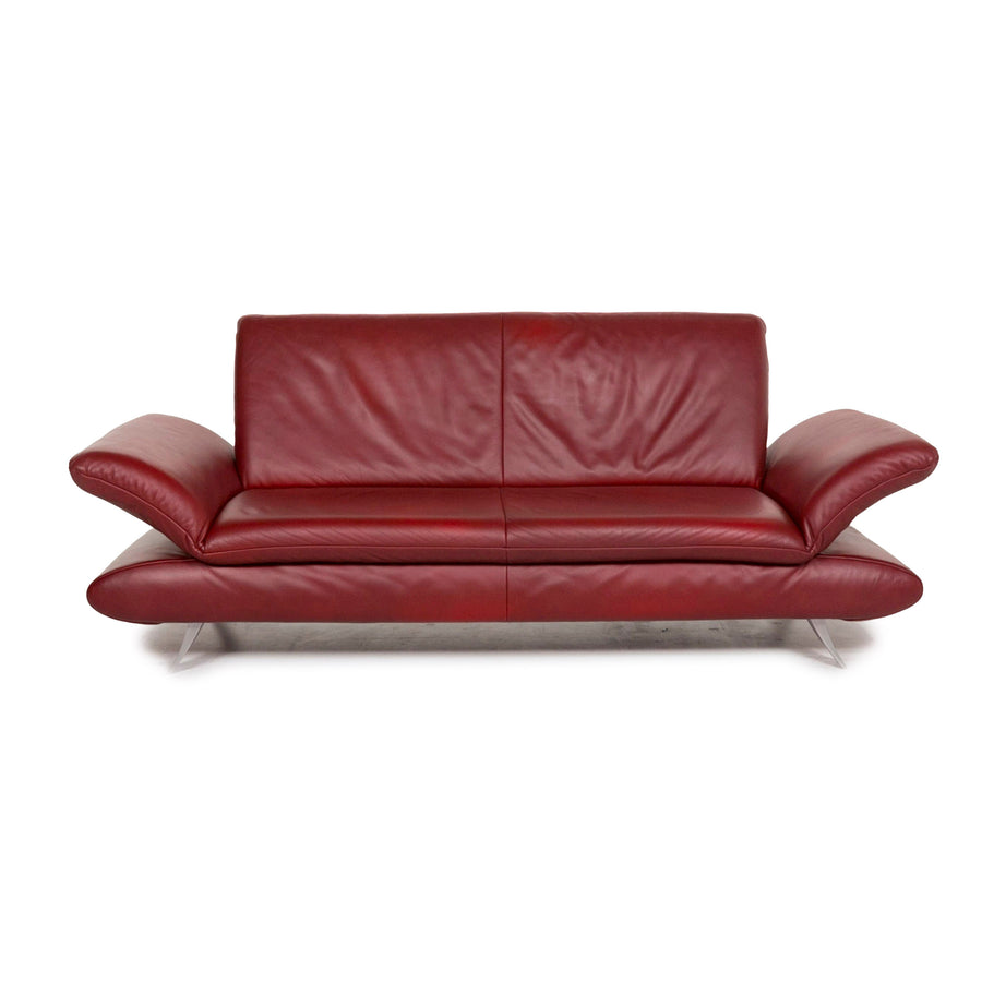 Koinor Rossini Leder Sofa Rot Dreisitzer Couch #12876