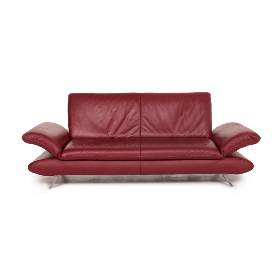 Koinor Rossini Leder Sofa Rot Dreisitzer Funktion Couch #13316