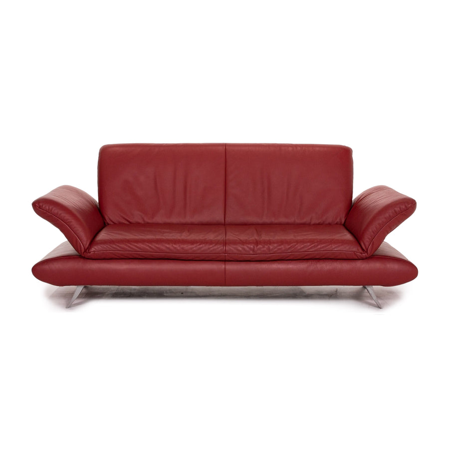 Koinor Rossini Leder Sofa Rot Dreisitzer Funktion Couch #13636
