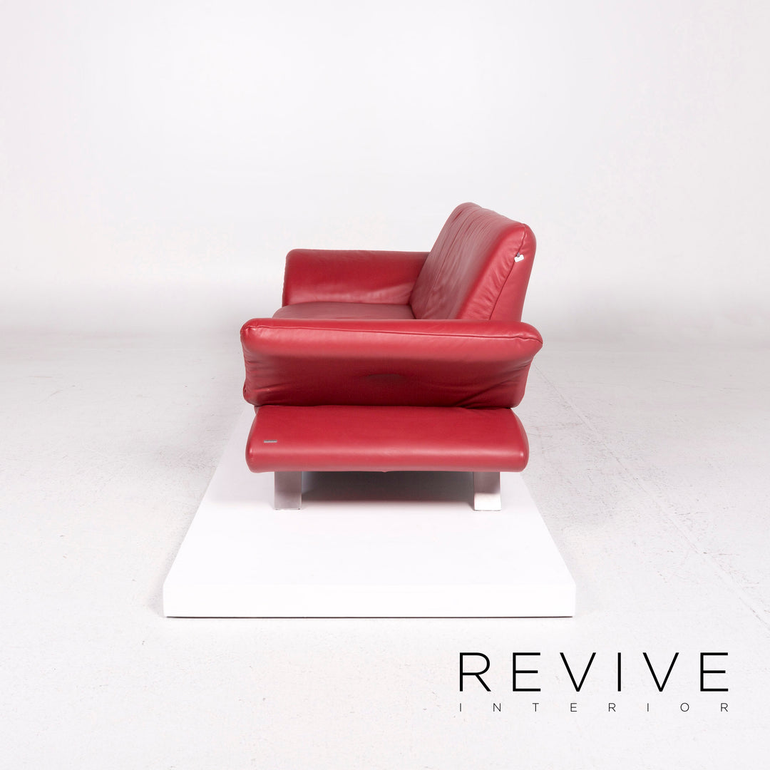 Koinor Rossini Leder Sofa Rot 2,5 Sitzer Zweisitzer Couch #11692