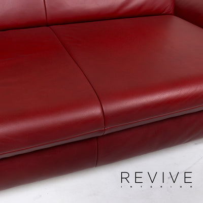 Koinor Rossini Leder Sofa Rot Zweisitzer Couch #12877