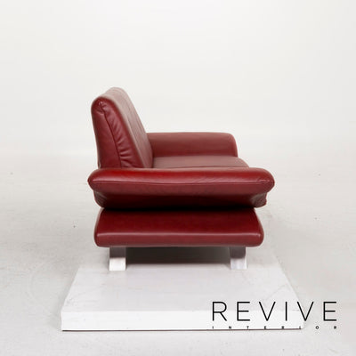 Koinor Rossini Leder Sofa Rot Zweisitzer Couch #12877