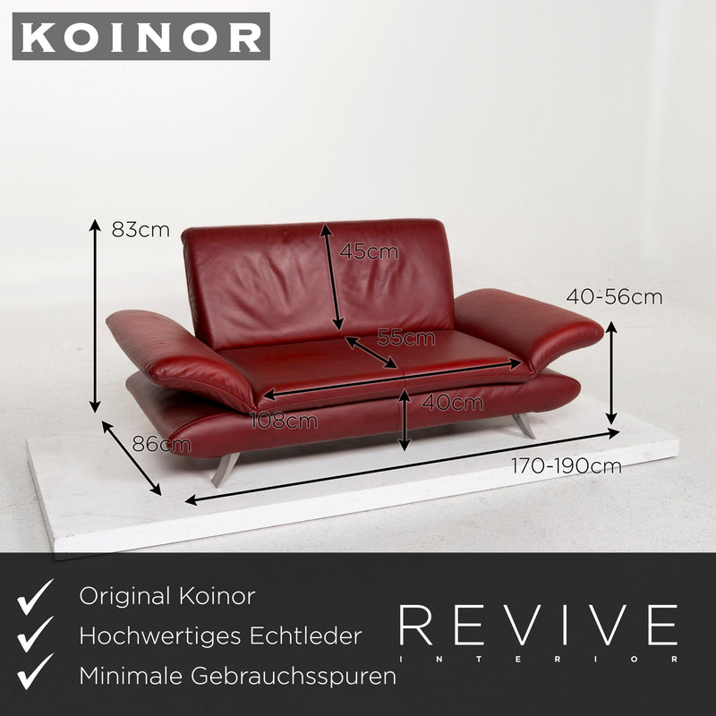 Koinor Rossini Leder Sofa Rot Zweisitzer Couch 