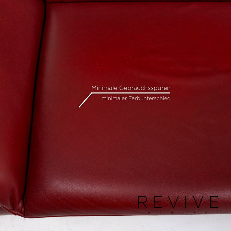 Koinor Rossini Leder Sofa Rot Zweisitzer Couch 