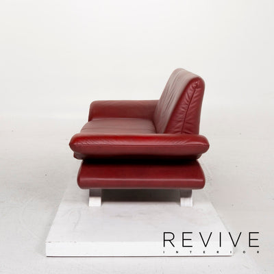 Koinor Rossini Leder Sofa Rot Zweisitzer Couch #12877